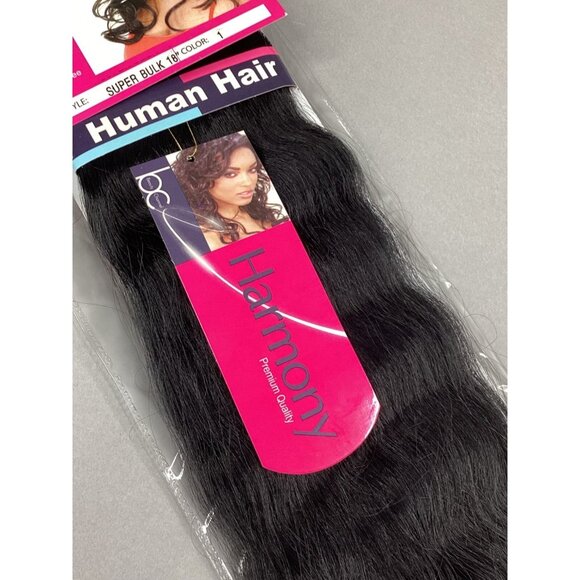 18” #1 Jet Black Super Bulk Braiding Blend Hair by Harmony - Picture 4 of 5